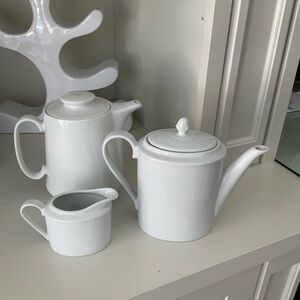 Vintage JOSHUA MAXWELL Ceramic White Pitcher & Creamer + Lynn’s White Pitcher